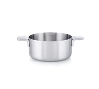 MasterPRO Alessi Bones - Cacerola de 20 cm - Fabricada en Acero Inoxidable - Acabado Interior Y Exterior Mate - Cuerpo Recto - Escala Medidora - Asa Lateral Soldada De Fundición Hueca - Apta Inducción