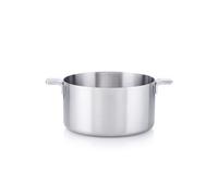 MasterPRO Alessi Bones - Cacerola de 28 cm de Acero Inoxidable- Acabado Interior Y Exterior Mate - Cuerpo Recto - Escala Medidora - Asa Lateral Soldada De Fundición Hueca - Apta Inducción