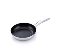 MasterPro Alessi Bones - Sartén de Acero Inoxidable de 16 cm - Interior Revestimiento Quantanium Whitford - Exterior Acabado Mate - Mango Largo Hueco Fundido Soldado - Apta para Inducción