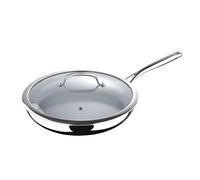 MasterPro ARGENT 3, Cacerola de 30 cm con tapa, Acero inoxidable, Revestimiento cerámico ILAG, Mango Cool Touch, Sin PFOA/PTFE, Apta para todas las placas de cocción