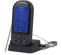 MasterPro BGMP-9053 Termómetro Digital Para Cocina Con Temporizador, Para Preparar 8 Tipos De Carnes, Con Una Pantalla LED Y Una Aguja De 19 cm De Acero Inoxidable, 433 Mhz8, Haz Asados Perfectos