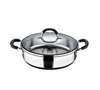 MasterPRO - Cacerola baja de 3.8L, 28 x 7 cm - Colección Foodies -Acero Inoxidable - Revestimiento Antiadherente -Mango ergonómico - Apto para toda tipo de cocinas - Libre de Tóxicos