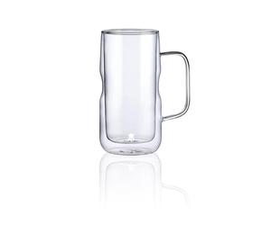 MasterPro Foodies Mixology - Vaso Alto de 530ml - Fabricado en Resistente Vidrio Borosilicato Doble Pared - Elegante Vaso útil para Cualquier Ocasión