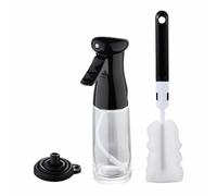 MasterPRO Foodies - Set de 3 Piezas Botellas/Pulverizador de Aceite/Vinagre/Limón de 200 ml + Embudo de Silicona - Fabricado en Vidrio de - Aceite Tapa Silicona