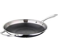 MasterPro Hi-Tech 3 Wok 28 cm Stainless Steel with Honeycomb Structure Triple Coating Kitchen Utensils Suitable for All Hobs