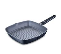 MasterPro Indigo Sartén Asador con Grill de 28 cm de Lado y 5.5 cm de Altura Aluminio Fundido Revestimiento de Máxima Antiadherencia Mango Soft Touch Para Todo Tipo de Cocinas