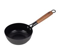 MasterPro Odín | Sartén antiadherente de 16 cm, de hierro prensado, mango ergonómico de madera de acacia, utensilios de cocina, para todo tipo de cocinas