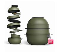 MasterPRO SHARE & PLAY - Batería de cocina apilable de 10 piezas | Mango extraíble | Ahorra espacio | aluminio fundido | Revestimiento cerámico Ceratech | Inducción y horno | Control térmico | Idea de