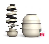 MasterPRO SHARE & PLAY, Juego de Utensilios de Cocina Apilables de 10 piezas, Mango Desmontable, Ahorra espacio, Fundición de Aluminio, Recubrimiento Antiadherente CERATECH, Regalo Optimo