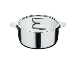 MasterPro SIGMA - Cacerola con Tapa 2.9L 20x9.5 cm Acero Inoxidable - Construcción Multi-capa - Mango de Acero - Acabado Mate - Escala Medidora - Apta Todas Cocinas