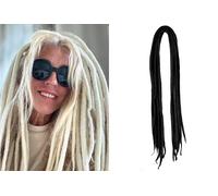 Masters of Asia Dreadlock Extensiones 100% lana de oveja, 120 cm de longitud, 15 unidades, hechas a mano, color negro