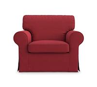 MASTERS OF COVERS Funda de Repuesto para Sillón Ektorp, Funda Sillón Ektorp, Ektorp Sillion Funda, Funda Sillón Hecha A Mano, Tejido Natural, 104 x 88 x 88 cm (Algodón, Rojo)