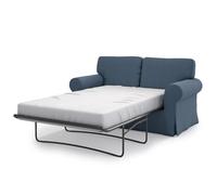 MASTERS OF COVERS Funda de repuesto para sofá cama Ektorp de 2 plazas de IKEA, funda para sofá cama Ektorp de 2 plazas, funda de sofá cama Ektorp de 2 unidades, 197 x 90 x 88 cm (algodón, azul lago)