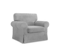 MASTERS OF COVERS Funda de sillón compatible con sillones IKEA Ektorp, funda de repuesto hecha a mano, 104 cm x 88 cm x 88 cm (pana, gris)