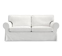 MASTERS OF COVERS Funda de Sofa Compatible con IKEA 2 plazas Ektorp Hecha a Mano Funda de Sofa de Algodon Cubierta de Muebles Blanco 179x88x88cm