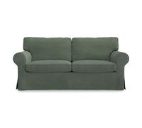 MASTERS OF COVERS Funda de sofá compatible con Ikea Ektorp 2 plazas, funda de repuesto, hecha a mano, 100% algodón (verde, Cord)