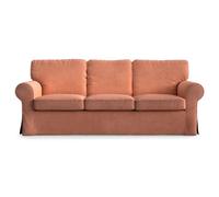 MASTERS OF COVERS Funda de sofá compatible con sofá IKEA Ektorp de 3 plazas, funda de repuesto hecha a mano, 218 x 88 x 88 cm (pana, naranja polvoriento)