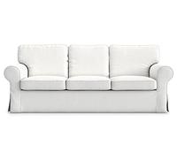 MASTERS OF COVERS Funda de Sofá para IKEA Ektorp 3 Plazas - Blanca, Algodón, 218x88x88cm