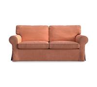 MASTERS OF COVERS Funda para sofá compatible con Ikea Ektorp 2 plazas, funda de repuesto, hecha a mano, 100% algodón (naranja polvoriento)