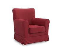 MASTERS OF COVERS La funda para sillón compatible con sillón Ektorp Jennylund de IKEA, nuevo look para tu sillón, 78 x 85 x 84 cm (algodón, rojo)