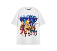 Masters of the Universe Camiseta para hombre | Camiseta gráfica de manga corta para adultos en negro | Sword & Planet Cartoon Series Apparel Top, blanco, XL