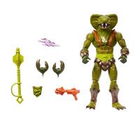 Masters of The Universe Masterverse Kobra Khan Figura de acción, Juguete de 17,8 cm de New Eternia de Motu con 30 Puntos de articulación, Aspecto Alternativo de Camo Khan y Accesorios, JBP86