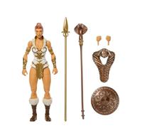 Masters of The Universe Masterverse Teela Figura de acción, Juguete de 17,8 cm de New Eternia de Motu con 30 Puntos de articulación, Capucha de Cobra de Quita y pon, Armas y Accesorios, JBP84