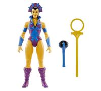 Masters of the Universe MOTU Origins Cartoon Collection Evil-Lyn, Figura de acción con atuendo de batalla morado, báculo, varita y minicómic, juguete regalo para niños y niñas +6 años, HYD35
