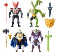 Masters of the Universe Origins Battle for Eternia - Juego de figuras de acción, 4 figuras, 14 cm, con accesorios