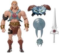 Masters of the Universe Origins & ThunderCats Figura de acción articulada de 14cm de He-Man, cruce de los años 80, juguete con armadura intercambiable, espada, escudo y un cómic en miniatura, JFW98