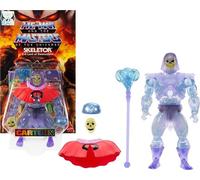 Masters of Universe Origins Cartoon Collection Skeletor invisible Figura de acción, villano de 14cm de la serie de televisión de los años80, diseño transparente y detallado y placa facial, JBM86