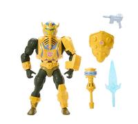 Masters of Universe Origins Transformers Man-At-Arms con Armadura de Bumblebee Figura de acción de Motu de 13,97 cm, Juguete de colaboración articulado con Accesorios y minicómic, JGT17