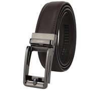 Masters & Stylists Cinturón hombre Marrón, Cinturon Hebilla Automática Sin Agujeros, Cinturones cuero Elegante y Resistente, Regalo Hombre, Cinto Ancho 3,5 cm Longitud 110 cm