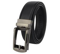 Masters & Stylists Cinturón hombre Negro, Cinturon Hebilla Automática Sin Agujeros, Cinturones cuero Elegante y Resistente, Regalo Hombre, Cinto Ancho 3,5 cm Longitud 110 cm