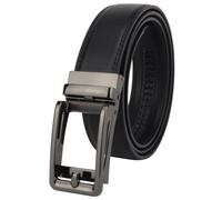 Masters & Stylists Cinturón hombre Negro, Cinturon Hebilla Automática Sin Agujeros, Cinturones cuero Elegante y Resistente, Regalo Hombre, Cinto Ancho 3,5 cm Longitud 110 cm