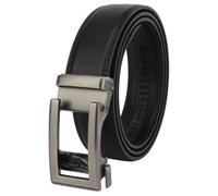 Masters & Stylists Cinturón hombre Negro, Cinturon Hebilla Automática Sin Agujeros, Cinturones cuero Elegante y Resistente, Regalo Hombre, Cinto Ancho 3,5 cm Longitud 110 cm
