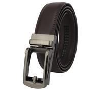 Masters & Stylists Cinturón hombre Negro/Marrón, Cinturon con Hebilla Automática Sin Agujeros, Cinturone cuero Elegante y Resistente, Regalo Hombre, Cinto Ancho 3,5 cm, Longitud 110 cm o 120 cm
