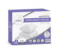 Mastertex SYNCHKG067361 - Almohada de cama alternativa de plumón, funda de algodón, relleno de microfibra súper afelpada, hipoalergénica y segura para alergias, suave y transpirable, tamaño King (20 x