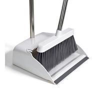 MASTERTOP Juego de Recogedor de Escoba,Cepillo Barrer de Mango Largo con Dientes de Peine,Vertical de Mango Largo Juego de Recogedor para Limpieza del Hogar