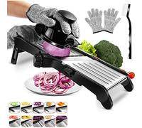 MASTERTOP Mandolina Cocina Ajustable para Verduras, Japonesa Manual y Multifuncional de Acero Inoxidable, Mandolina para Cortar en Rodaja y Julienne de Forma Diferente con Cuchilla Afilada