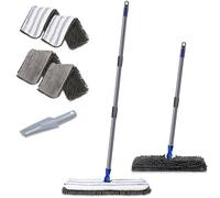 Mastertop - Mopa de microfibra de chenilla 2 en 1 de doble cara con mango largo con 2 cabezales de mopa reemplazables