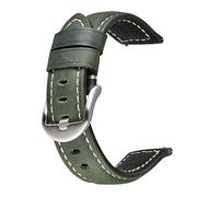 MasterUnion Correa de reloj de 20/22/24/26 mm, correa de cuero genuino, hebilla de acero inoxidable para hombre, correa de repuesto de cuero Crazy Horse, accesorio para reloj, verde militar 1, 26mm