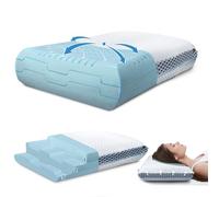 MASTERY MART Almohada dura para sueño profundo, almohada de espuma viscoelástica refrescante, altura ajustable, tamaño estándar, comodidad y apoyo, mejor para dormir de lado, de espalda, boca abajo,