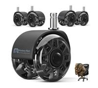 Mastery Mart Juego de 5 ruedas para sillas de oficina de 11 mm, 70 mm de altura, ruedas de suelo duro, para sillas de oficina, parquet, aptas para el 98% de todas las ruedas, no para 1KEA, color negro