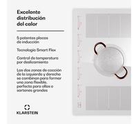 Masterzone 90 Flex Placa de inducción encastrable 5 zonas de cocción 2 zonas flexibles ThermoBoost Tecnología Smart Flex Máx. 12 600 W Klarstein