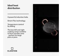 Masterzone 90 Flex Placa de inducción encastrable 5 zonas de cocción 2 zonas flexibles ThermoBoost Tecnología Smart Flex Máx. 12 600 W Klarstein