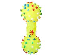 masticable chirriante para cachorros, entrenamiento interactivo de recuperación, diseño colorido de silbato interno, dimensiones de 12 x 6,5 cm, vinilo sin ftalatos, goma sintética de alta