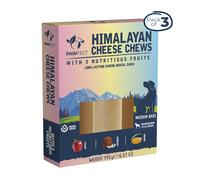 Masticables dentales de queso del Himalaya: manzana, coco y mango, paquete de 3 masticables para perros de tamaño mediano (195 g/6,88 oz)