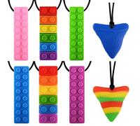Masticar Collar,8 PCS Masticar Collar Sensorial Colgante Masticable, Collar Mordedor Silicona Para Niños Niñas,TDAH,Autismo,Morder, Necesidades Mordiendo,Material Silicona De Grado Alimenticio