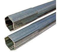 Mástil de antena de tubo de acero, soporte para mástil satélite/antena FM/soporte LTE/construcción/fijación de vela de sombreado, 2 x 1 m mástil de 190 cm, tubo galvanizado de 48 mm, 1 tapa de mástil.
